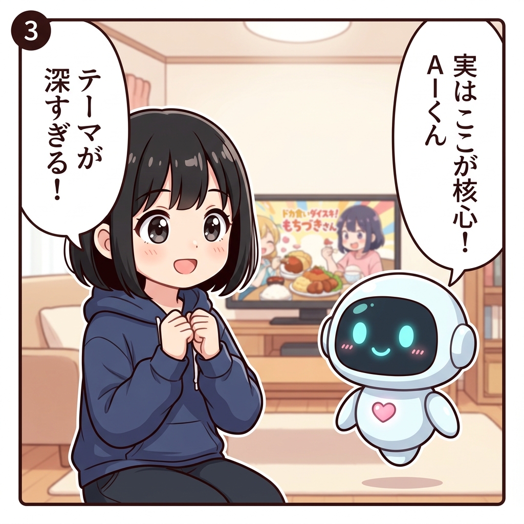 ドカ食いダイスキ!もちづきさん 4コマ ③
