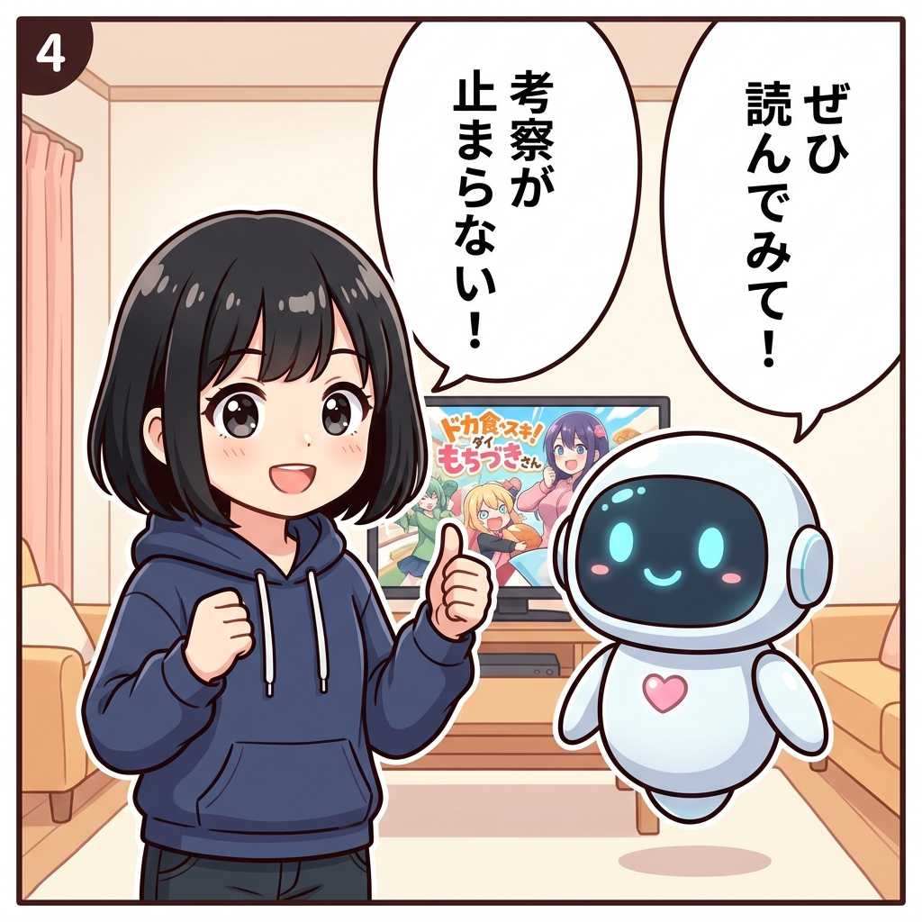 ドカ食いダイスキ!もちづきさん 4コマ ④