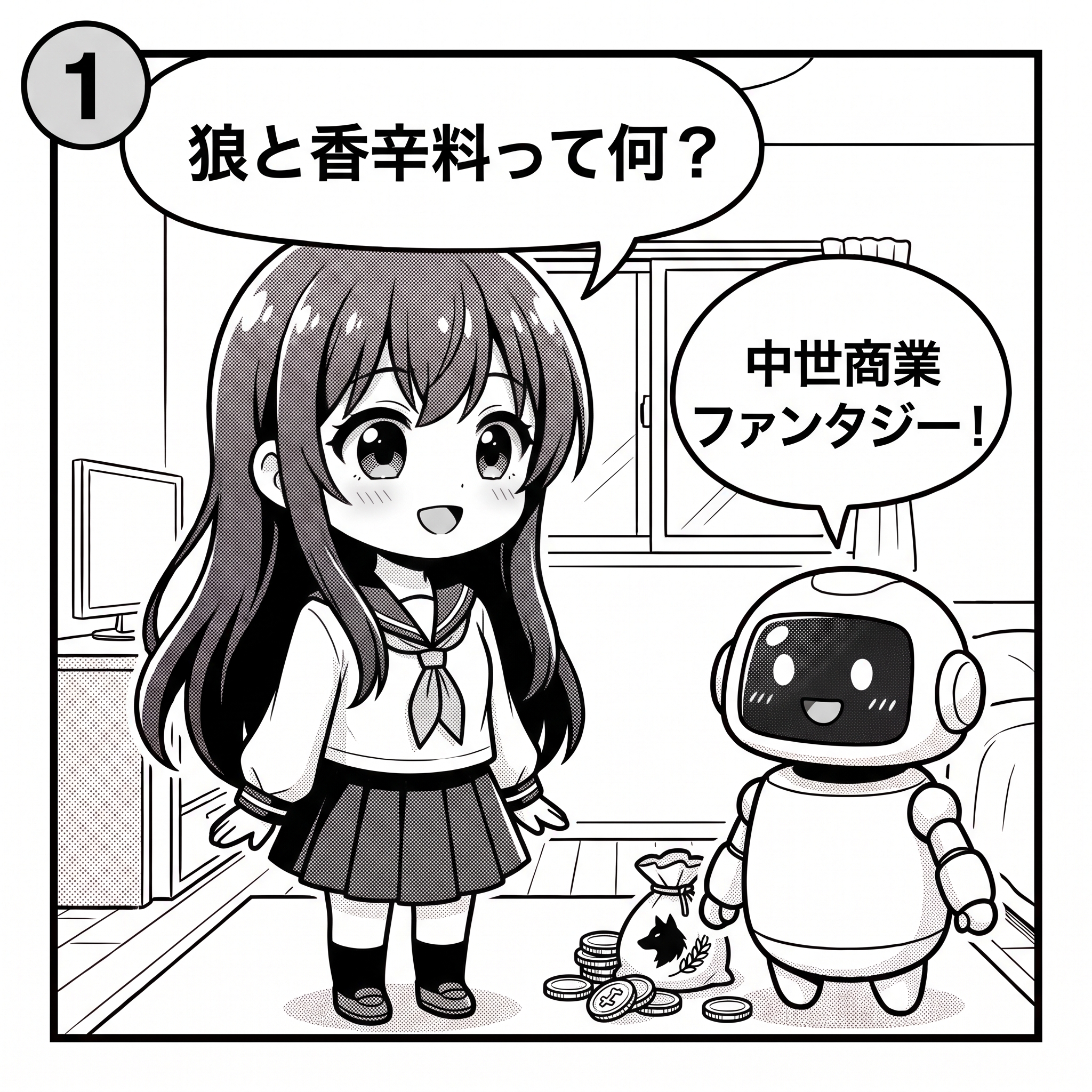 ヒナ「狼と香辛料って何?」AIくん「中世商業ファンタジー!」