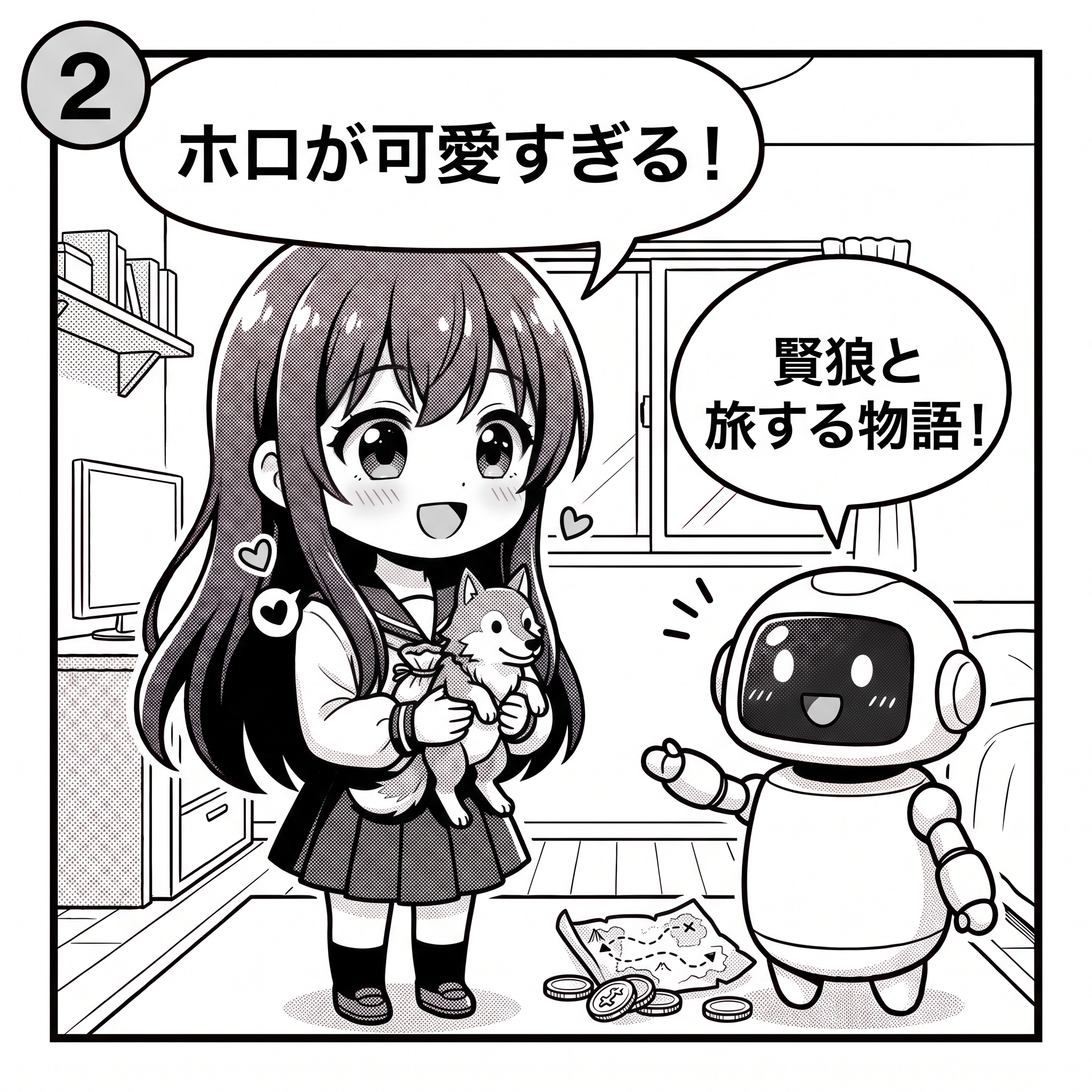 ヒナ「ホロが可愛すぎる!」AIくん「賢狼と旅する物語!」