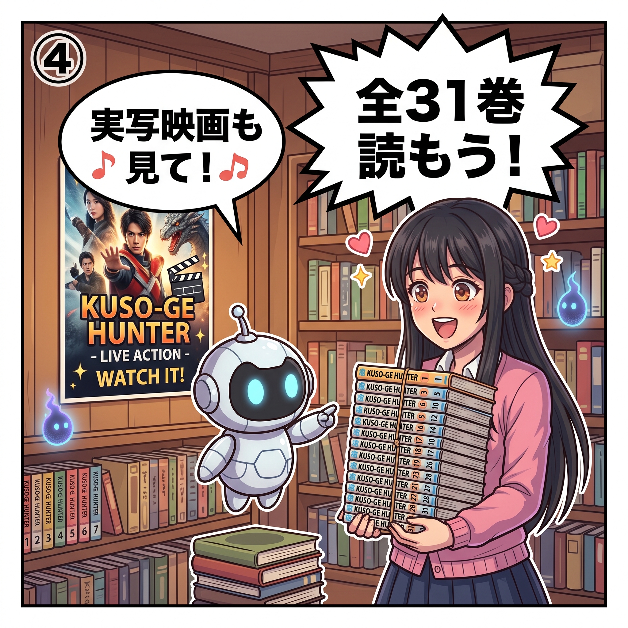 ヒナ「全31巻読もう!」AIくん「実写映画も見て!」