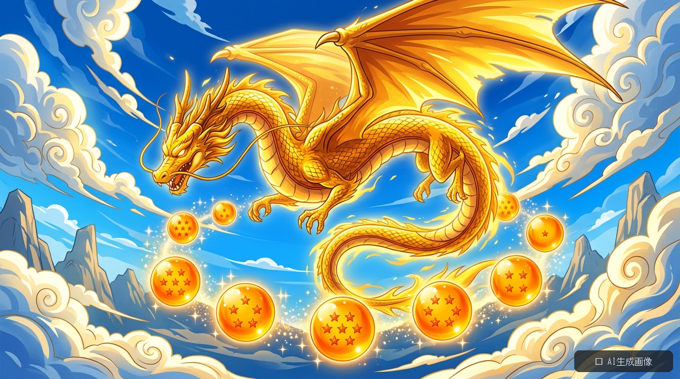 ドラゴンボール 龍と7つの玉のイメージ（AI生成）