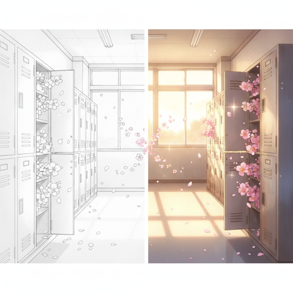 花ざかりの君たちへ 原作漫画とアニメの画風比較図