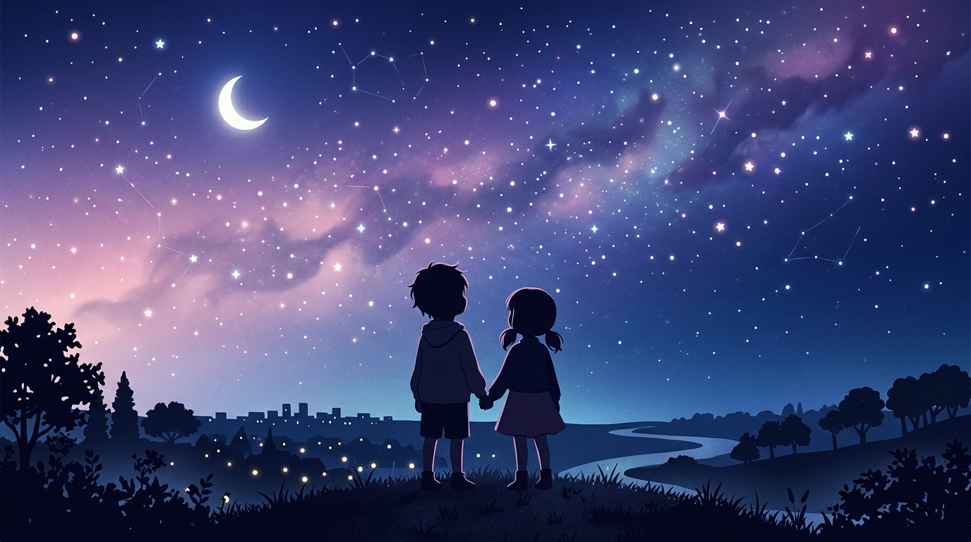 推しの子 考察 転生と星の夜空イメージ（AI生成）
