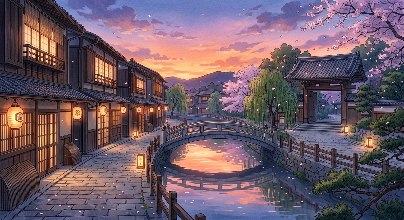 るろうに剣心 明治時代の景色イメージ（AI生成）