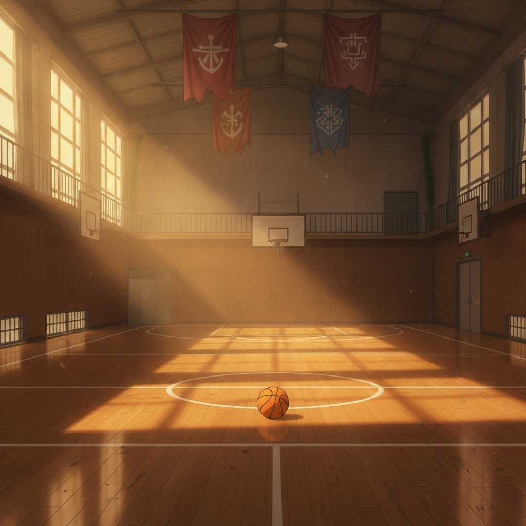 SLAM DUNK 読む順 1990年代の体育館をイメージしたイラスト