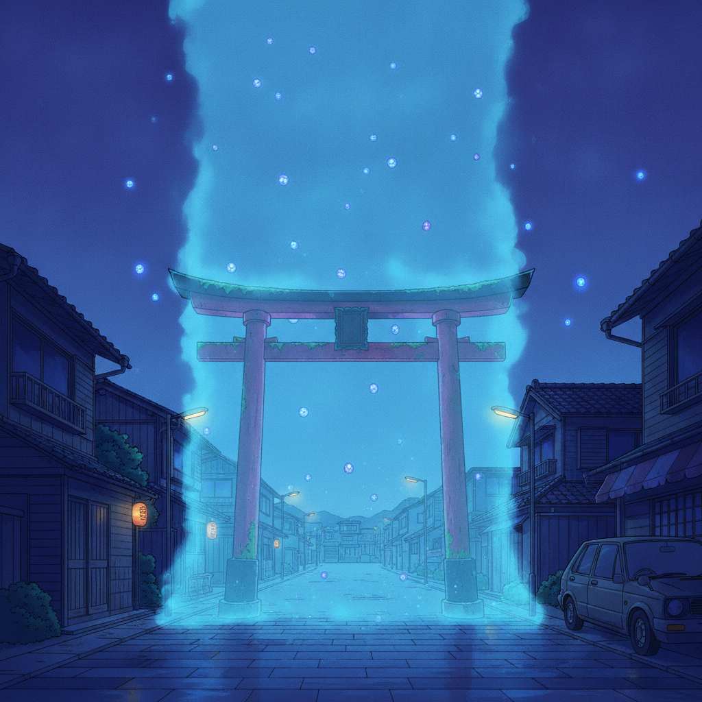 幽遊白書 霊界と現世の境界をイメージしたイラスト
