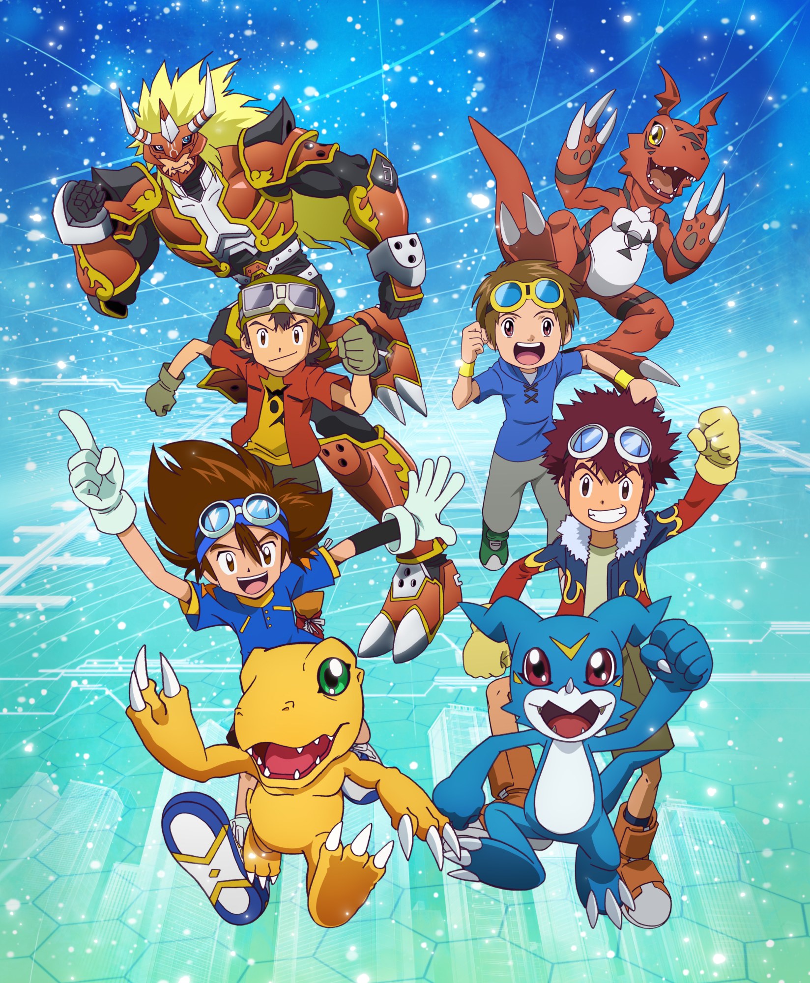 メインビジュアル。4作品の主人公とパートナーデジモンが描かれている(出典:東映アニメーション公式サイト) 僕らが選んだベストアドベンチャー