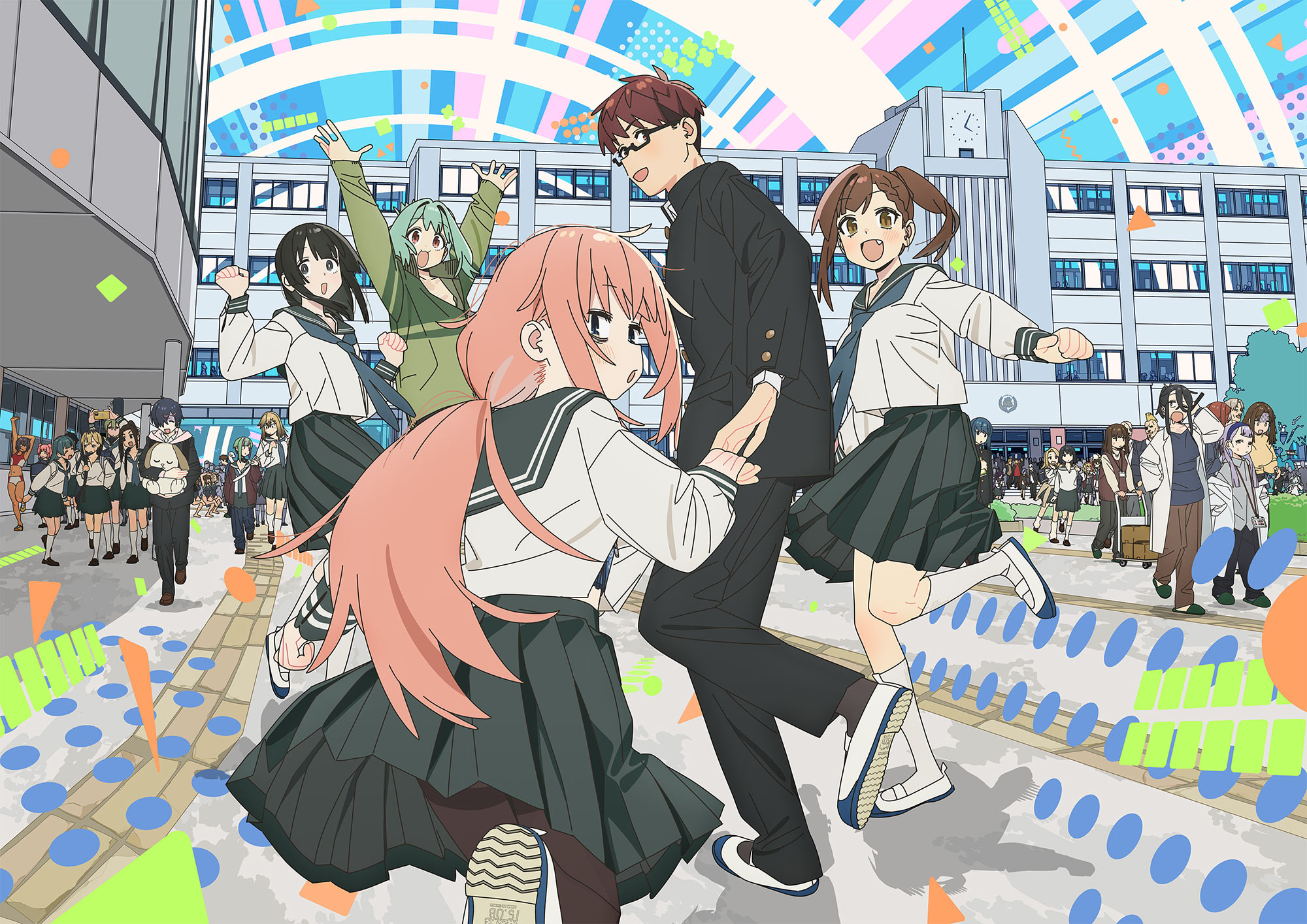 キービジュアル第2弾。街に出た生徒会の面々(出典:アニメ公式サイト)