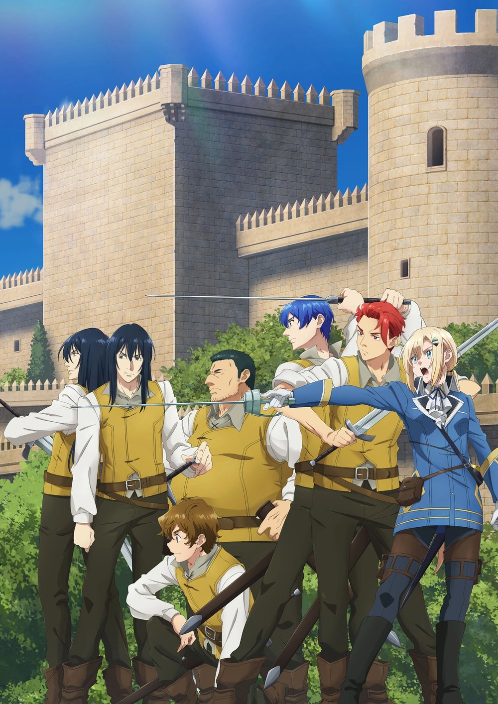 メインビジュアル(2026年9月12日公開)。城を背にしたロメリアと、ロメ隊の兵士たち(出典:アニメ公式サイト) ロメリア戦記