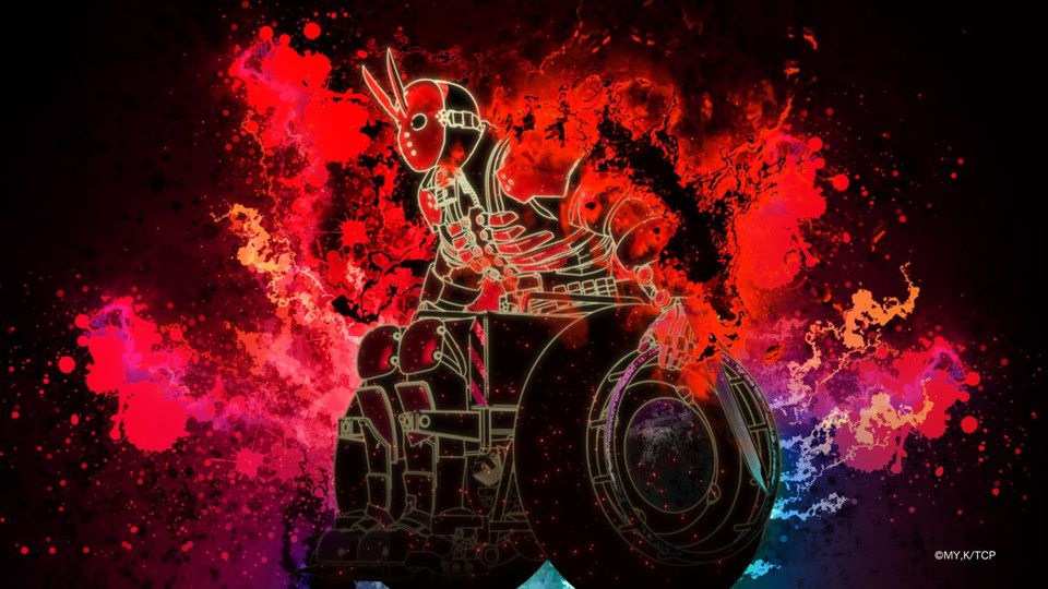 場面カット:赤い飛沫を背にした戦車椅子(出典:アニメ公式サイト NEWS)