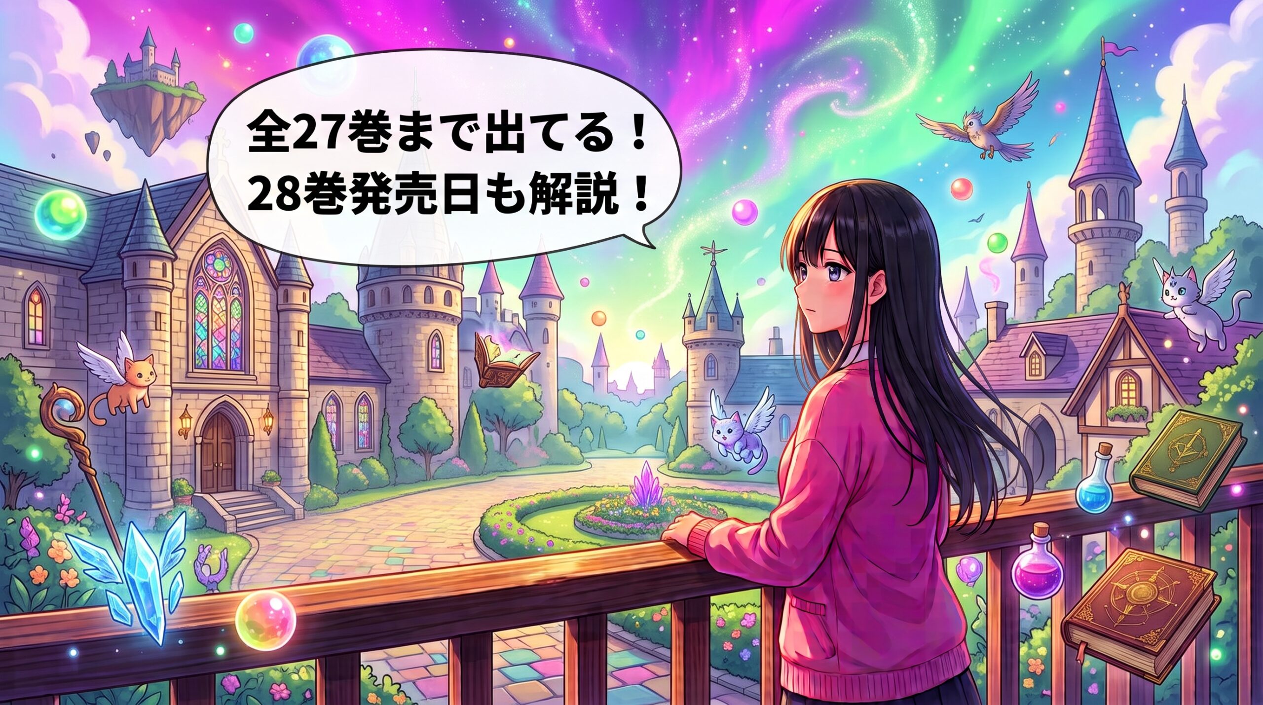 ウィッチウォッチ全27巻の刊行ペースと28巻発売日を解説するハルカのイラスト