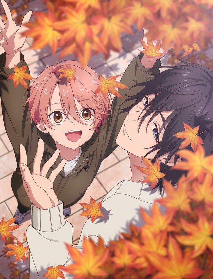 俺と悠兄! 秋のシーズナリービジュアル。紅葉の中の椿と悠